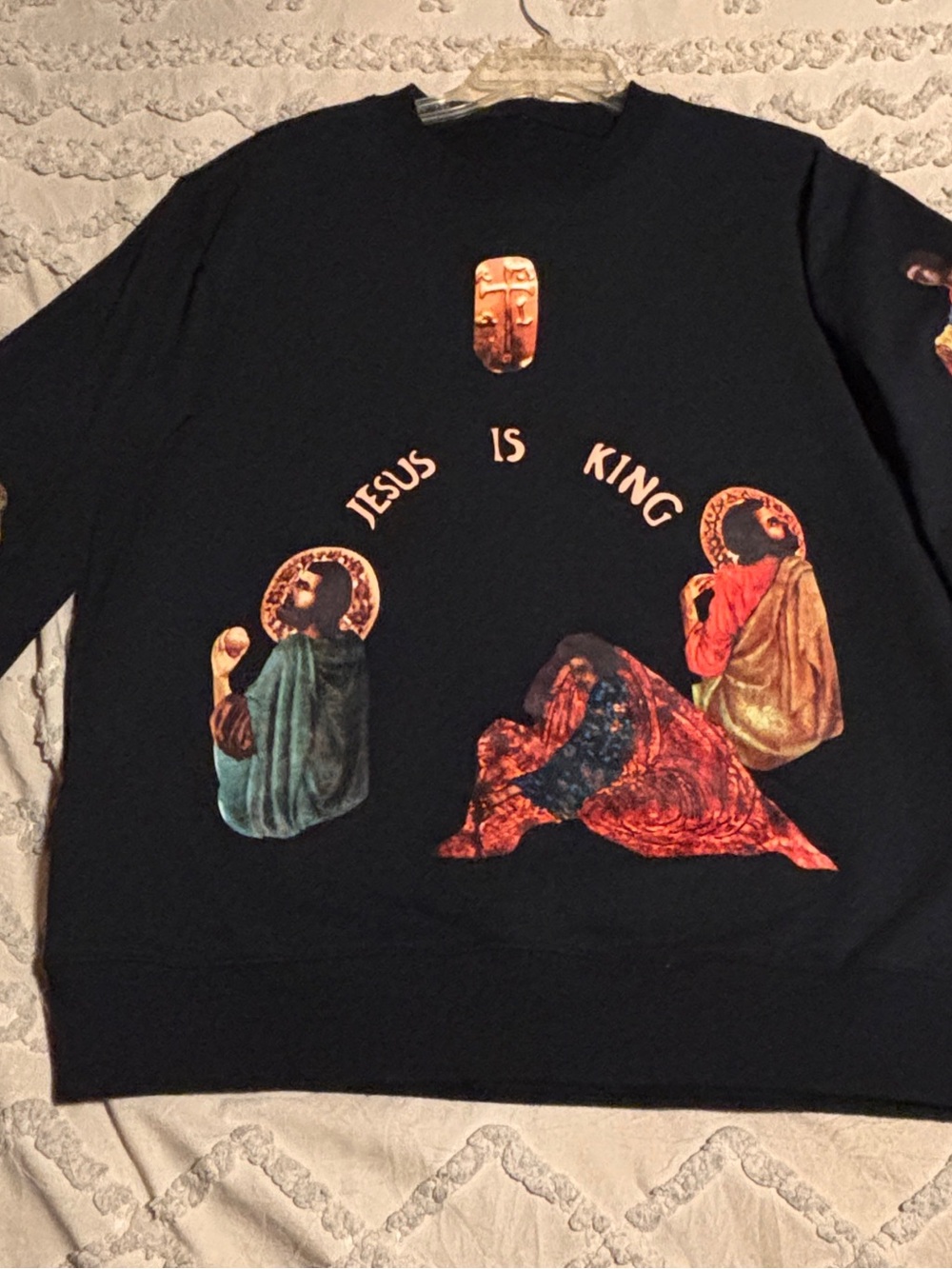 Black 'Jesus Is King' Graphic Men's Sweatshirt